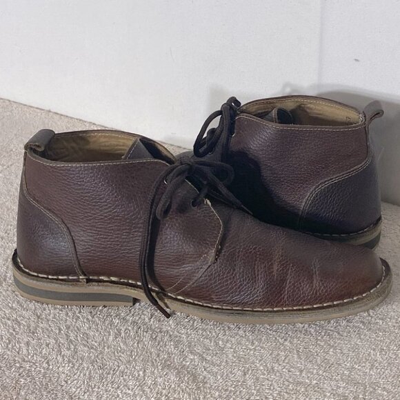 IKON Brown Pebbled Leather High Top Chukka Style Boots 9 - Picture 6 of 12